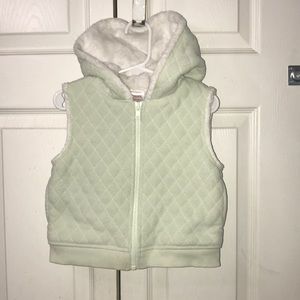 Gymboree Hooded Vest, Sage Green, “Sherpa” Lined